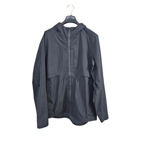 Lululemon Mens Storm Field Jacket Black Hooded Waterproof Windbreaker Coat XL